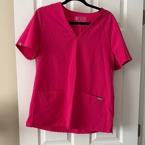 Figs Hot Pink Casma - Three-Pocket Scrub Top